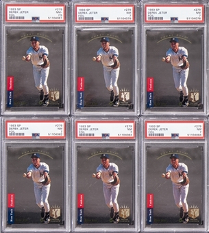 1993 Upper Deck SP Foil #279 Derek Jeter Rookie PSA Graded Rookie Card Collection (6)